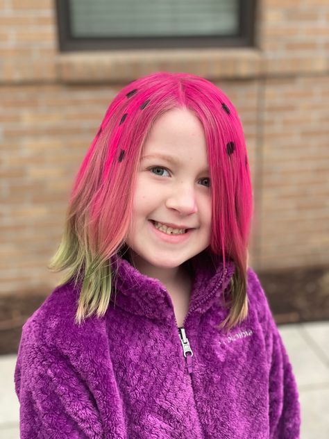 Crazy hair day at school… means awesome hair day! Watermelon Hair, Crazy Hair Day, Awesome Hair, Crazy Hair Day At School, Crazy Hair Days, Crazy Hair, At School, Hair Day, Watermelon