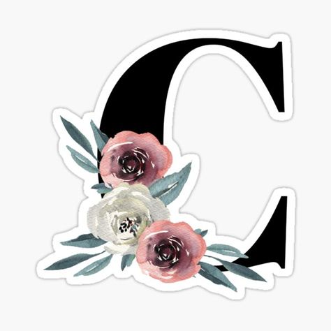 Personalize your accessories with this Letter 'C' Floral Monogram. • Millions of unique designs by independent artists. Find your thing. Letter C Monogram, Monogram Stickers, Floral Monogram, Letter C, Letter S, Journal Stickers, Top Artists, Sticker Design, Sell Your Art