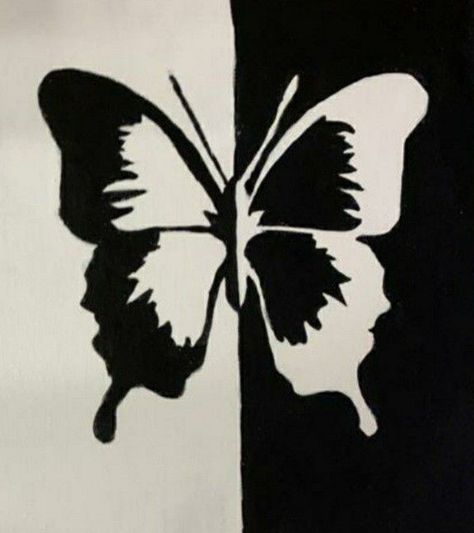 Butterfly Poster Black And White, Contrast Black And White Drawing, Black And White Butterfly Painting, Butterfly Art Black And White, Black And White Aesthetic Art Painting, Cool Black And White Drawings Simple, Contrast Principle Of Design Art, Black And White Butterfly Art, Contrast Art Ideas Black And White