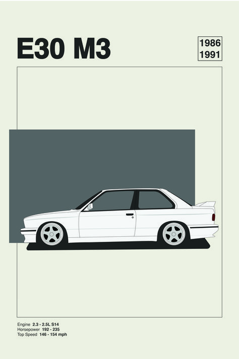 Bmw E30 M3 Poster, Bmw E30 Poster, Bmw E30 Drawing, Bmw E30 Wallpapers, E30 Poster, Bmw M3 E30, E30 Bmw, Graphic Design Typography Poster, M3 Car