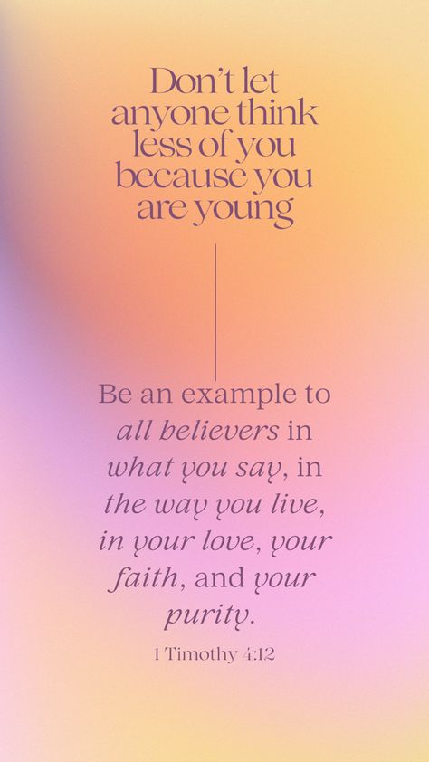 Christian scripture wallpaper ✨ 1 Timothy 4 12 Wallpaper, 1 Timothy 4 12, 12 Wallpaper, Scripture Wallpaper, 1 Timothy, Christian Scripture, Wallpaper Backgrounds, Wallpapers, Let It Be