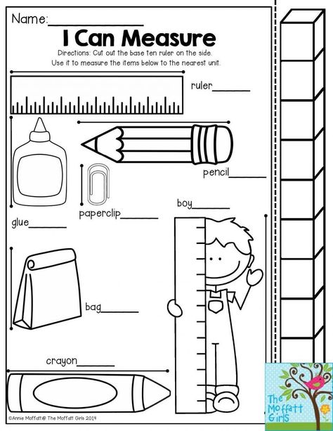 First Grade Measurement, Measurement Kindergarten, Measurement Worksheets, Measurement Activities, First Grade Worksheets, 2nd Grade Math Worksheets, Math Measurement, 2nd Grade Worksheets, Kids Math Worksheets