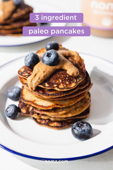 Almond Butter Banana Pancakes, Banana Egg Almond Butter Pancakes, Almond Butter Pancakes, Butter Pancake Recipe, Three Ingredient Pancakes, Paleo Banana Pancakes, Banana Egg Pancakes, Flourless Pancakes, 3 Ingredient Pancakes