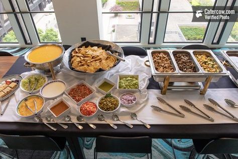 Loaded Nacho Bar from Redwood Catering on CaterCow Loaded Nacho Bar Ideas, Nacho Station Wedding, Nacho Bar Table Set Up, Nacho Bar Bridal Shower Ideas, Nacho Bar Display, Nacho Station Bar Ideas, Loaded Nacho Bar, Nacho Bar For Wedding, Nacho Bar Baby Shower Ideas