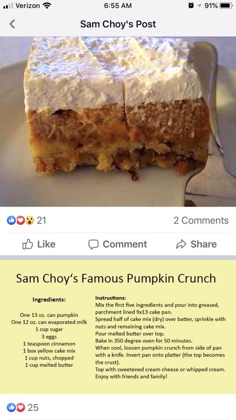 Pumpkin Crunch Recipe, Hawaii Desserts, Hawaiian Dessert Recipes, Hawaiian Desserts, Pumpkin Crunch Cake, Pumpkin Crunch, Crunch Cake, Hawaii Food, Cake Mix Recipes