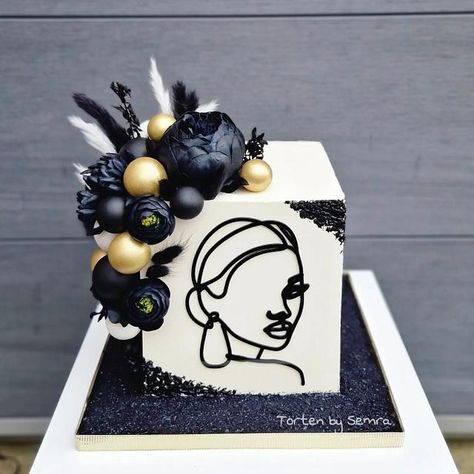 Dirty 30 Birthday Cake For Women, 30th Birthday Cake For Women, Cute Foot Tattoos, Bts Cake, Face Cake, Face Abstract, Construction Cake, White Birthday Cakes, Silhouette Cake