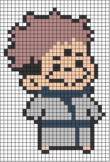 Jujutsu Kaisen Pixel Art Grid, Jjk Perler Beads, Jjk Pixel Art, Gojo Pixel Art, Kawaii Perler Beads, Pixel Art Manga, Kawaii Demon, Jujutsu Kaisen Ryomen Sukuna, Cursed Spirit