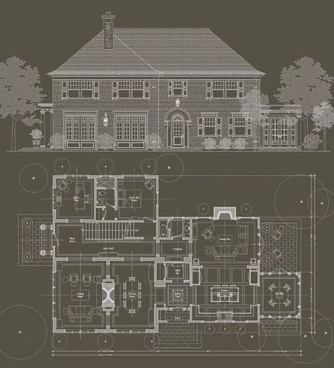 Usa House, Shingle Style Homes, Vintage House Plans, Architectural Floor Plans, Architectural House Plans, Southern Homes, Corner House, Corner Lot, Unique Houses