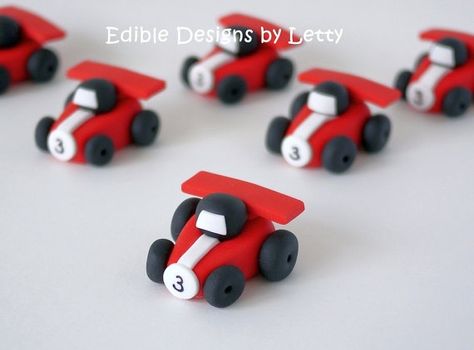 fondant race car - Google Search Fondant Race Car, Race Car Cupcake Toppers, Car Cupcake Toppers, Racing Cake, Cars Theme Cake, Cars Cupcakes, Car Cakes, Race Car Cakes, Eggless Chocolate Cake