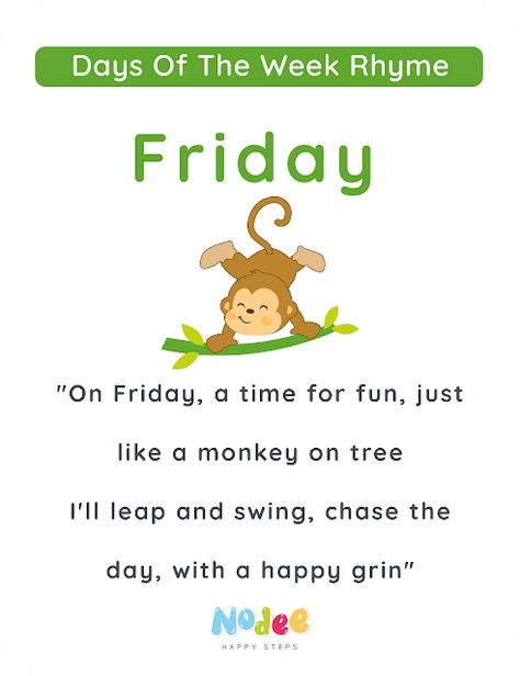 Days of the Week for Kids Friday Rhyme for Kids - with a wise owl. Days Of The Week Poem, Days Of The Week Song Preschool, Days Of Week Song, Kindergarten Poems Of The Week, I Did Nothing Today Poem Preschool, Days Of The Week Flashcards, Preschool Weather Chart, Nursery Rhymes Poems, Letter Learning