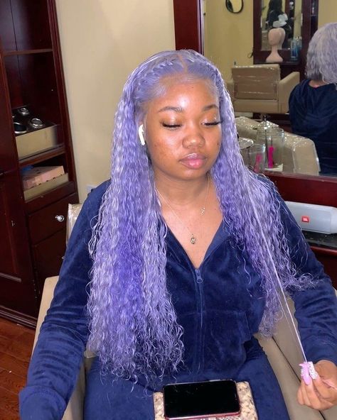 Hair Ideas Colored, Lavender Hair Ideas, Lavender Hair Color Ideas, Lavender Wig, Pastel Wig, Lavender Hair Colors, Light Purple Hair, Colored Weave, Lace Fronts