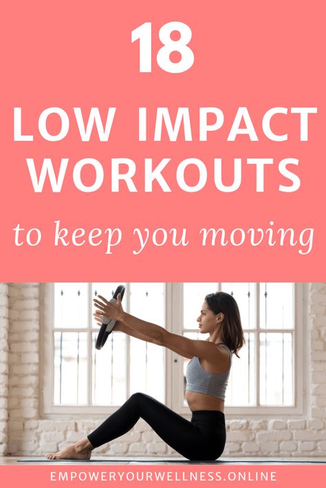 Are you looking for low impact workouts? Low impact doesn't have to mean low intensity. Whether you're looking for low impact workouts at home, low impact workouts for bad knees, or low impact workouts for beginners, this list has you covered. Here are 18 low impact workout options to help you build a fitness routine that works for you. Low Impact Workout Gym, Cardio Options, Workouts For Bad Knees, Low Impact Workout At Home, Workouts Low Impact, Low Impact Strength Training, Women Workout Plan, Foot Pain Relief Remedies, Tank Top Arms