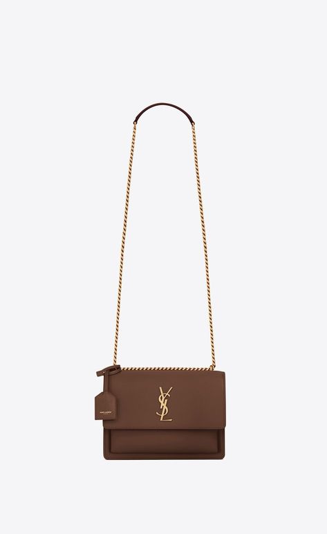 SUNSET medium IN SMOOTH LEATHER | Saint Laurent | YSL.com Ysl Sunset Bag, Louis Vuitton Outfit, Bag Ysl, Vintage Ysl, Monogram Bag, Medium Bags, Small Leather Goods, Flap Bag, Kate Spade Crossbody