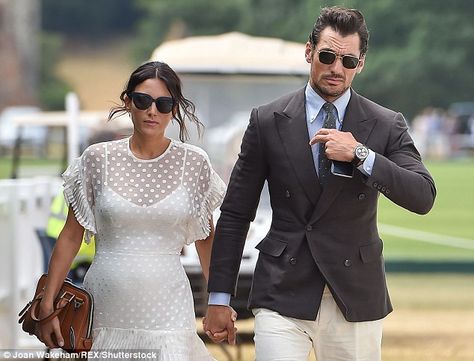 Chic: David's girlfriend of two years oozed elegance in an eye-catching off-white sheer mi... Stephanie Mendoros, Mollie King, Amelia Warner, 19 February, Essex England, Baby Daughter, David James Gandy, Becoming A Father, David James