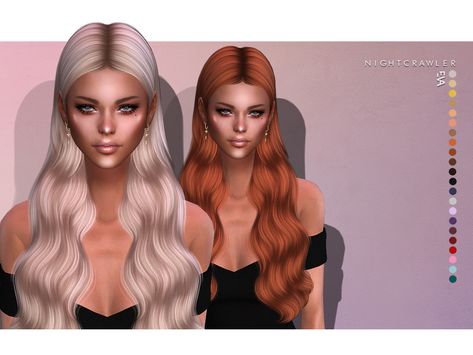 Sims 4 Cc Hair, Eva Hair, The Sims 4 Cabelos, Die Sims 4, Mod Hair, Pelo Sims, Sims 4 Teen, Hair Pack, Sims 4 Dresses