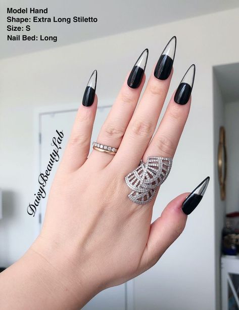 French Line Black & Red Clear Design Press or Glue on Nails - Etsy in 2022 | Bling nails, Glue on nails, Fake nails Extreme Nails, Nails Glossy, Black Acrylic Nails, Gothic Nails, Goth Nails, Grunge Nails, Nails Fake, Ballerina Nails, Clear Nails