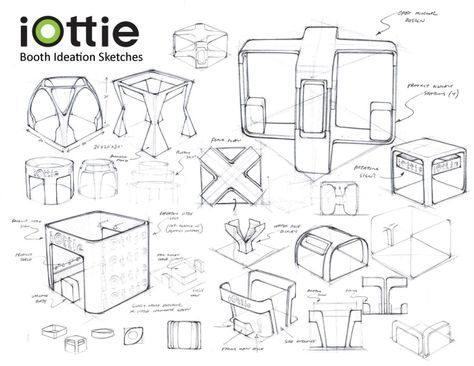 iOttie CES Exhibition Booth by James Byun at Coroflot.com Booth Design Sketch, Booth Drawing, Booth Design Food, Creative Booths, Architecture Drawing Sketchbooks, Concept Models Architecture, Interior Design Drawings, Architecture Design Sketch, Stall Designs