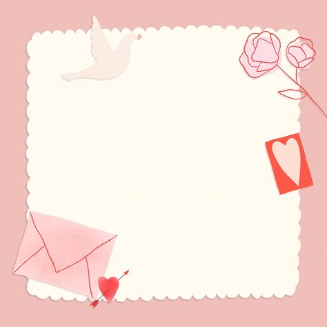 Doodle Floral, Love Frame, Valentines Letter, Flower Doodle, Frame Flower, Frame Vector, Valentines Wallpaper, Flower Background, Notes Template