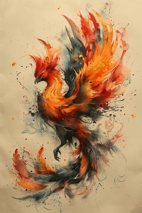 Phoenix Tattoo Back Piece, Kintsugi Phoenix Tattoo, Phoenix Tattoo With Color, Color Phoenix Tattoo, Phoenix Line Tattoo, Fire Phoenix Tattoo Feminine, Phoenix Tattoo Color, Fenix Tattoo Design, Colorful Phoenix Tattoo