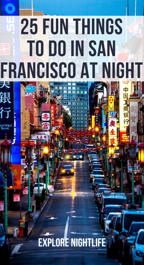 There are so many awesome things to do in San Francisco at night that there is something for everyone to enjoy in this cultural hub of Northern California.The Golden city has many attractions you can enjoy during the day, but a night in San Francisco means you can see nightclubs, attend tours, dine at the best restaurants, go bar hopping, and admire the brilliant city lights.Also, the nightlife in San Francisco is one of the best in the United States, which you will love if you are a night owl. San Francisco Nightlife, San Francisco At Night, San Francisco Bars, Atlanta Travel, To Do In San Francisco, Bar Hopping, Golden City, Central America Travel, Senior Trip