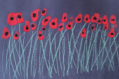 Fingerprint poppies Fingerprint Poppies, Poppy Craft, After School Club, Spring Craft, Remembrance Day, Autumn 2024, Art Club, Veterans Day, Spring Crafts