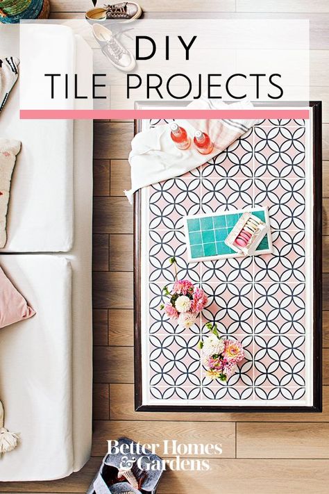 Repurposed Tiles Ideas, Floor Tile Crafts Leftover, Small Tile Crafts Projects, Tile Crafts Ideas Ceramic Diy, Diy Ceramic Tile Crafts, Mini Tiles Crafts, Diy Tile Wall Art, Leftover Backsplash Tile Ideas, Leftover Hexagon Tile Projects