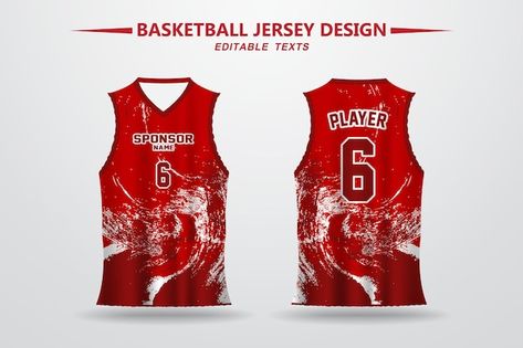 Red Jersey Design Basketball, Red Basketball Jersey Design, Basketball Jersey Design, White Basketball Jersey, White Basketball, Red Jersey, Jersey Design, Basketball Jersey, Premium Vector