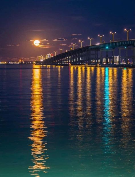 South Padre Island at night Photo by Carlos Nunez Island At Night, Padre Island Texas, South Padre Island Texas, Night Photo, South Padre Island, Night Photos, Print Collage, Life Experiences, At Night