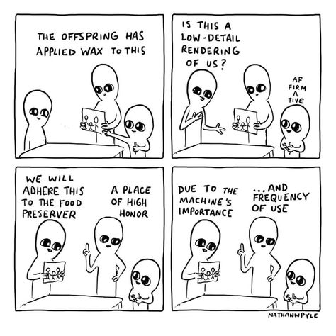 Relatable Aliens kid crayon drawing Raindrop Massage, Alien Comic, Planet Comics, Strange Planet, Meme Comics, Aliens Funny, Online Comics, Cute Alien, Awkward Moments