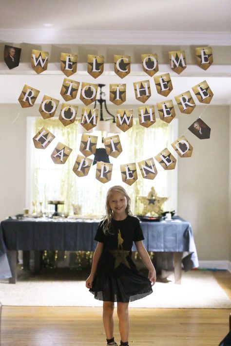 The Room Where it Happened: Harlan's 8th Birthday Party - Sincerely Lauren Hamilton Bday Party, Musical Themed Birthday Party, Musical Theatre Birthday Party, Hamilton Party Decorations, Hamilton Themed Party, Broadway Birthday Party Ideas, Hamilton Themed Birthday Party, Hamilton Birthday Party Ideas, Broadway Birthday Party