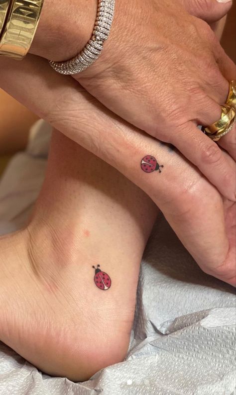 Ladybird Tattoo, Ladybug Tattoos, Ladybug Tattoo, Lady Bug Tattoo, Bug Tattoo, So Proud Of You, Mother Daughter Tattoos, Matching Tattoo, Romantic Mood