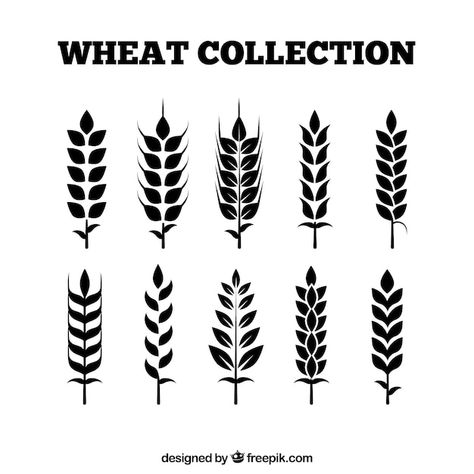 Free Vector | Silhouette wheat collection Merchandise Design, Wheat, Graphic Resources, Hand Embroidery, Vector Free, Graphic Design, Design