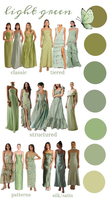 Bridal Party Mismatched, Pastel Green Dress, Mismatched Dresses, Mismatched Bridesmaids, Mismatched Bridesmaid Dresses, Green Dresses, Future Wedding Plans, Wedding Plans, Bridesmaids Dresses