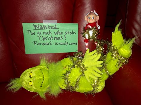 Grinch Elf On The Shelf Ideas Classroom, Grinch Themed Elf On The Shelf, Grinch With Elf On The Shelf, The Grinch And Elf On The Shelf, Grinch Elf On The Shelf, Elf On The Shelf Grinch, Elf On The Shelf New Ornament, Elf 2024, Elf Ideas Easy