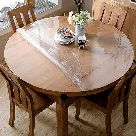 60 Inch Round Table, Table Top Covers, Table Protector, Clear Table, Circle Table, Diy Dining, Wood Dining Room, Plastic Table Covers, Round Table Covers