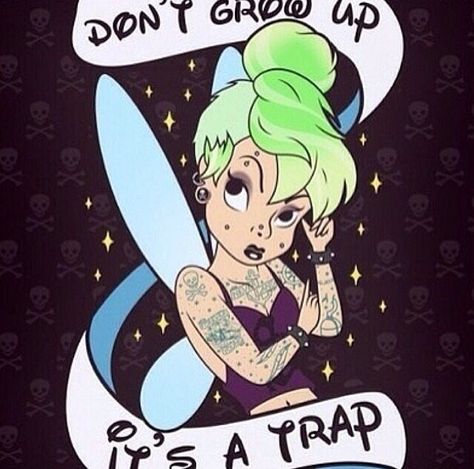 Yep. Punk Tinkerbell, Tinkerbell Quotes, Emo Disney, Tinkerbell Pictures, Goth Disney, Punk Disney Princesses, Disney Princess Tattoo, Tinkerbell And Friends, Tinkerbell Disney