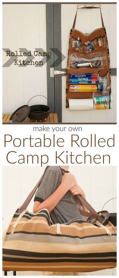 Camp Kitchen Organizer | Rolled Camp Kitchen | Sew your own portable camp kitchen for all your camping trip! This is one camping hack that will really come in handy! Guest post by Sew A straight Line for Today's Creative Life Camp Kitchen Organization, Portable Camp Kitchen, Camping Pictures, Camping Bedarf, Camping Diy, Camping Hacks Diy, Camping Organization, Camping Guide, Festival Camping