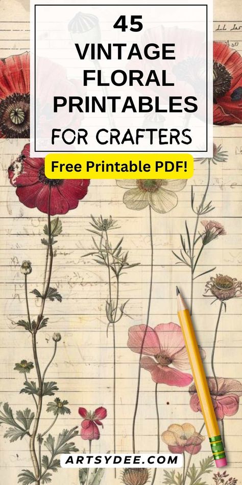 45+ Flower Junk Journal Pages! 🌸 Perfect for crafters and journal lovers, these free vintage printables add a touch of elegance to your projects. Download the PDF and start creating beautiful scrapbooks, cards, and more with these exquisite floral designs. #FlowerJunkJournal #VintagePrintables #FreePDF #Crafting #Scrapbooking #ArtProjects #DIYCrafts #PrintableFlowers #JournalPages #CreativeCrafts Flower Ephemera Free Printables, Free Herb Printables, Free Digital Printables, Decopage Prints Free Printable, Vintage Clip Art Free Printables, Decoupage Vintage Printables Free, Free Flower Printables, Free Vintage Printables Public Domain, Stencils Printables Free