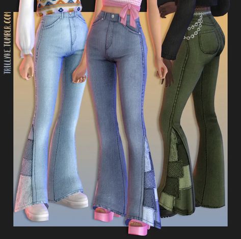 Sims 4 Piercings, Sims 4 Cas Mods, The Sims 4 Packs, Sims 4 Body Mods, Sims 4 Expansions, Sims 4 Teen, Sims 4 Characters, Sims 4 Mm, High Waisted Flare Jeans