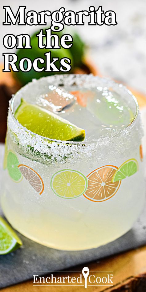 A margarita cocktail over ice in a glass with a salted rim garnished with a wedge of lime with text overlay. Single Margarita Recipe, Pitcher Of Margaritas, Best Margarita, Easy Margarita Recipe, Best Margarita Recipe, Classic Margarita Recipe, Eagle Brand Milk, Frozen Drink Recipes, Easy Margarita