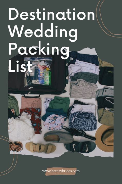 One of the most stressful aspects of planning a destination wedding is making sure everything fits in your luggage. You’ve come so far in the wedding planning and now you’re sitting there staring at everything you need to bring thinking, “How in the world is all of this going to fit? What if I’m forgetting something?” No need to stress. We’ve got you covered with this ultimate destination wedding packing list and guide. Destination Wedding Packing, Wedding Packing List, Destination Wedding Packing List, Wedding Packing, Ultimate Packing List, Destination Wedding Dress, What If, Packing List, And Now