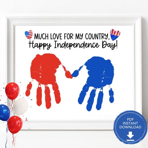 10 Adorable Summer Crafts for Infants That Parents Will Love Summer Handprint Art For Toddlers, 4th Of July Crafts For Preschoolers, 4th Of July Crafts For Toddlers, 4th Of July Handprint Art, Forth Of July Crafts, Independence Day Activities, Summer Camp Activities, Teacher Board, Preschool Craft