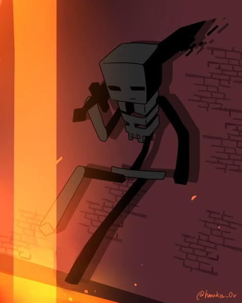 Minecraft Wither Art, Wither Skeleton Fanart, Minecraft Wither Skeleton, Creepy Fanart, Minecraft Aesthetics, Minecraft Wither, Minecraft Skeleton, Minecraft Character Skins, Wither Skeleton