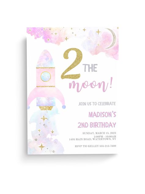 Two The Moon Themed Birthday Party, Two The Moon Birthday Party Girl, Two The Moon Party, Outer Space Birthday Party, Planet Party, Two The Moon, Birthday Party Pink, Flower Birthday Party