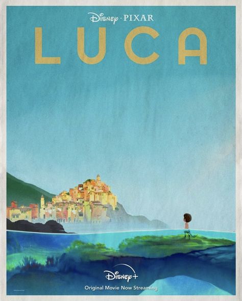 Luca Poster, Luca Giulia, Pixar Poster, Vintage Disney Posters, Disney Original Movies, Disney Minimalist, Lucas Movie, Disney Posters, Dorm Posters