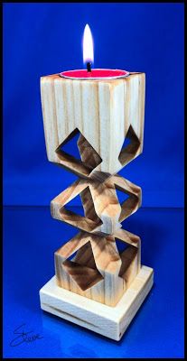 Compound Cut Candle Stand Free Scroll Saw Pattern. Wooden Lanterns Diy, Best Scroll Saw, Woodworking Table Saw, Scroll Saw Patterns Free, Intarsia Patterns, Scroll Saw Pattern, Intarsia Woodworking, Wooden Lanterns, Wood Burning Patterns