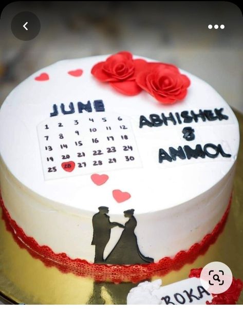 Cake Design For Roka Anniversary, Couple Cake Designs Birthday, Birthday Cakes For Couples, Roka Ceremony Cake Design, Cake For Roka Ceremony, Cake Designs For Couples, Cute Anniversary Cake Couple, Anniversary Cake Designs Simple, Roka Cake Designs