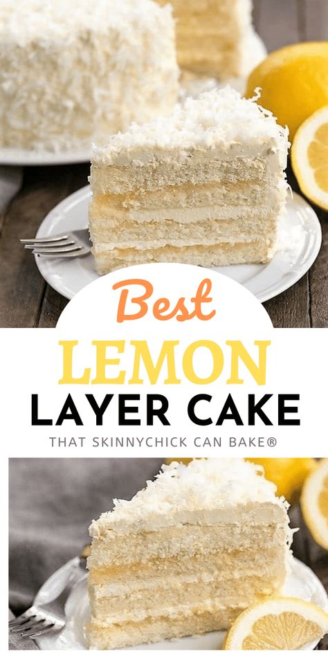 Lemon Layer Cake with Lemon Curd Filling and a luscious Lemon Swiss Meringue Buttercream! This Lemon Cake Recipe is to die for and you'll swoon with every delicious bite! Cake With Lemon Curd Filling, Lemon Layer Cake, Cake With Lemon Curd, Poke Cake Lemon, Valentines Recipes Desserts, Lemon Layer Cakes, Curd Filling, Lemon Frosting, Lemon Curd Filling