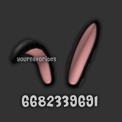 Black Bunny Ears, Playboy Bunny Outfits, Black And White Rabbit, Brookhaven Codes, Roblox Code, Wolf Ears, Bunny Ears Headband, Black Bunny, Black Hair Roblox