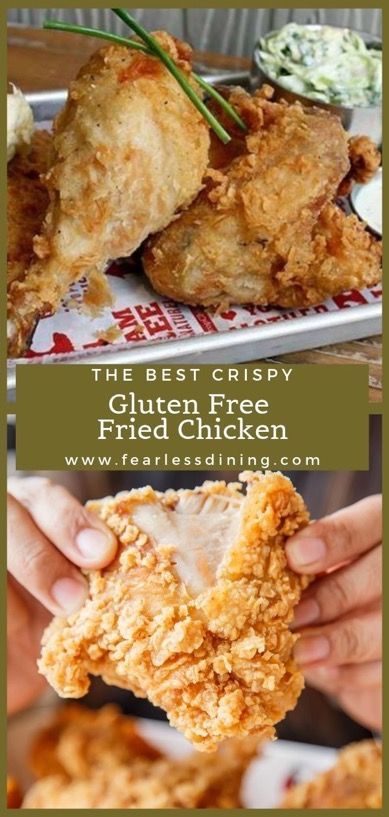 This mouthwatering, crispy gluten free fried chicken recipe is INCREDIBLE!! Easy to follow directions from the owner of San Francisco's Proposition Chicken restaurant. Recipe at www.fearlessdining.com #glutenfree #fried #chicken #friedchicken #chickendinner Best Gluten Free Fried Chicken, Gluten Free Recipes Meals, Gluten Free Kfc Chicken Recipe, Gluten Free Pan Fried Chicken, Celiac Safe Recipes, Aip Comfort Food, Gluten Free Southern Food, All Recipes.com Website, Gf Chicken Recipes